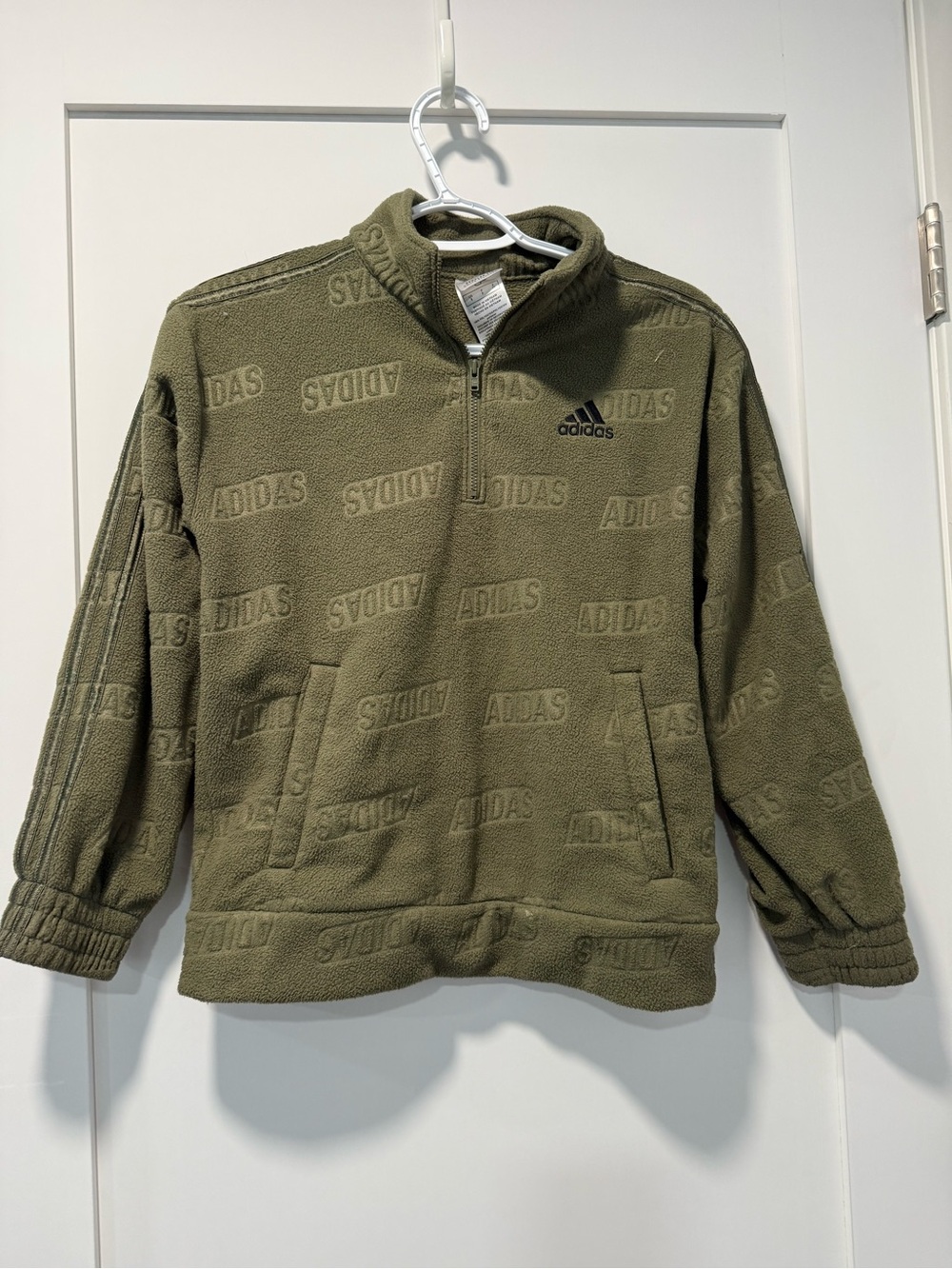 adidas Originals Olive Green Quarter-Zip Fleece Pullover